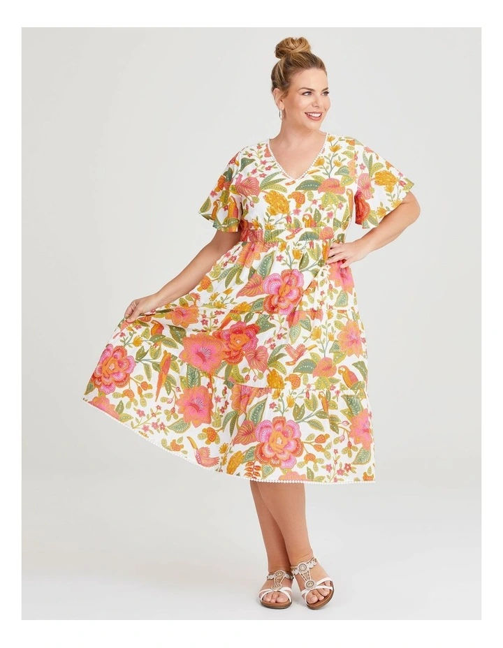 Cotton Paradise Tiered Dress in Print image 1