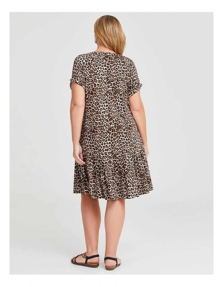 Bamboo Animal V-Neck Dress in Multi image 2