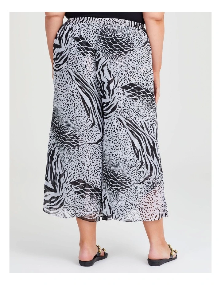 Reversible Travel Palazzo Pant in Black/White image 3