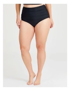 High Waist Swim Briefs in Black