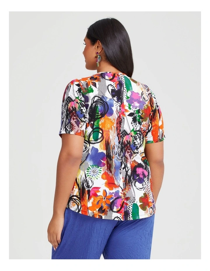 Natural Print Escapism Top in Multi image 2