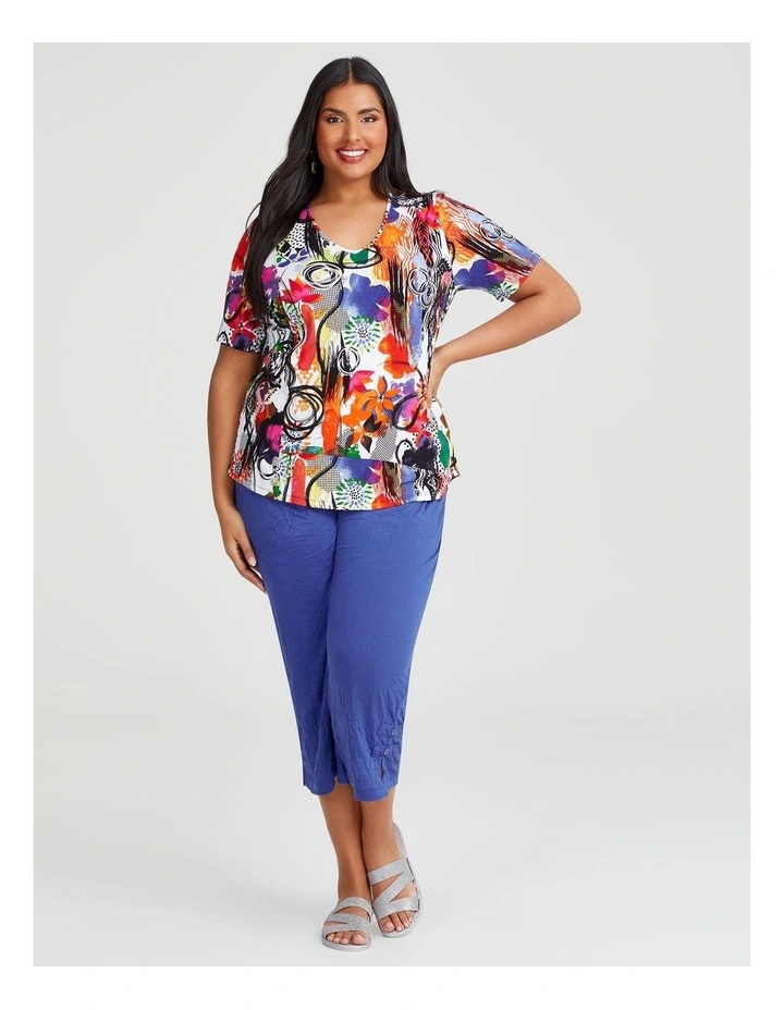 Natural Print Escapism Top in Multi image 3