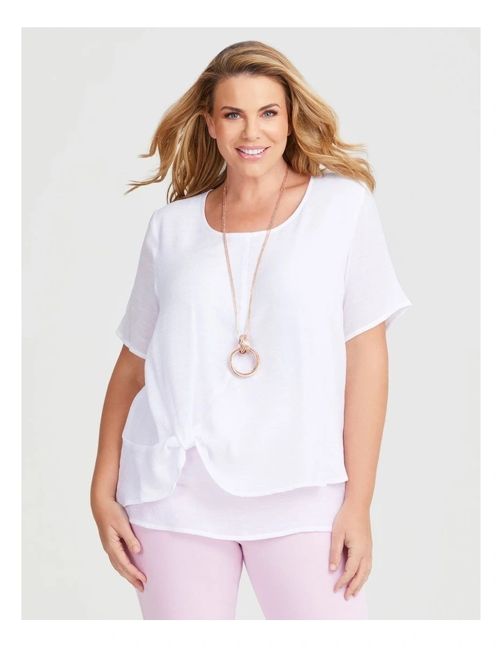 Natural Layered Knot Top in White image 1