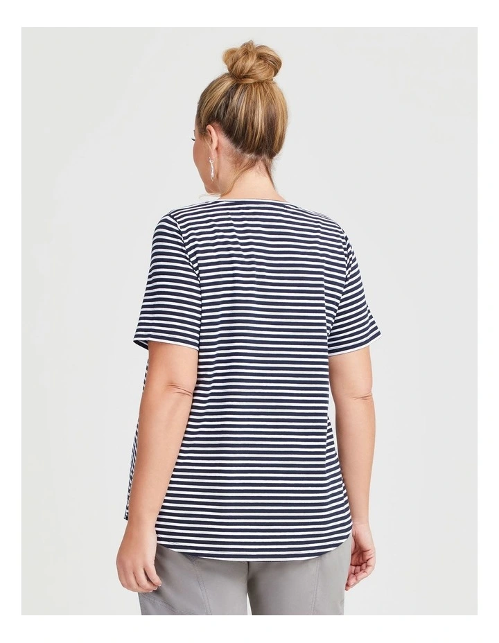 Australian Cotton Stripe T-shirt in Multi image 2