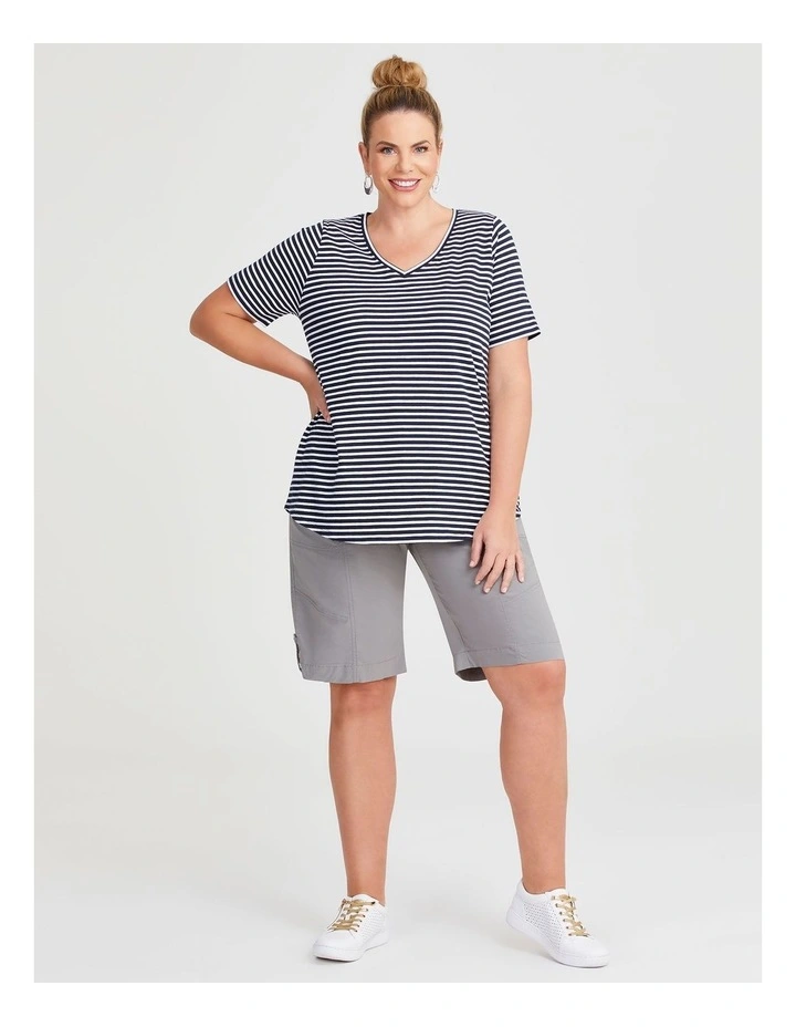 Australian Cotton Stripe T-shirt in Multi image 3