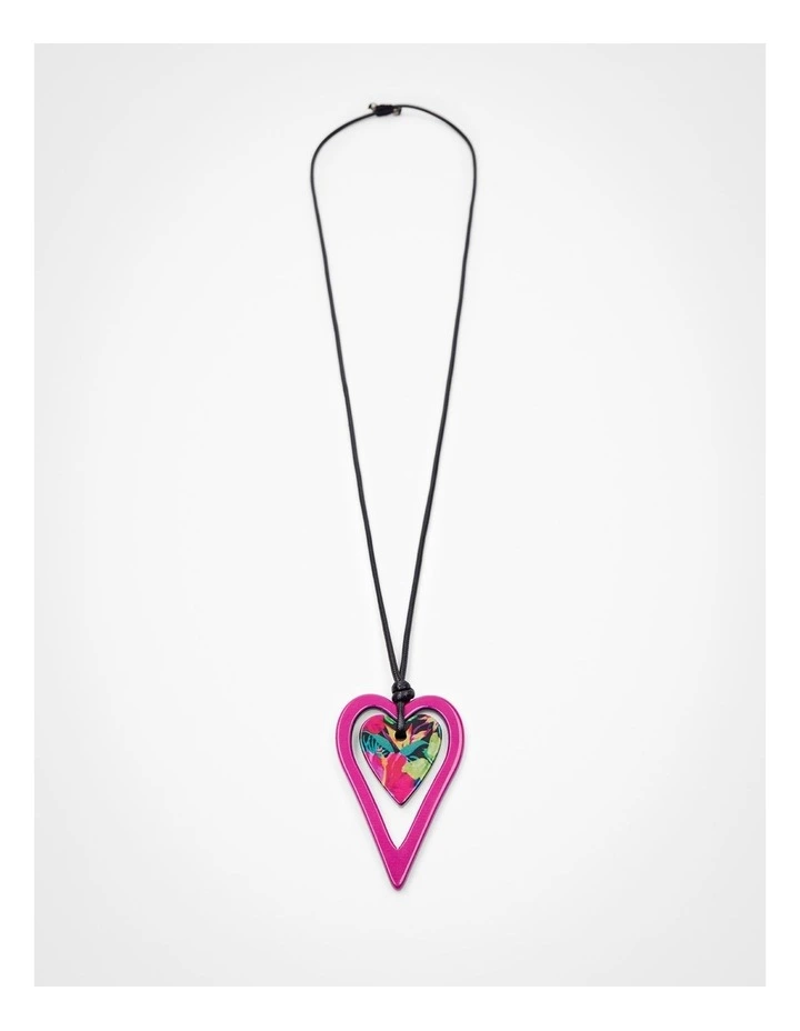 Reversible Heart Necklace in Multi image 1