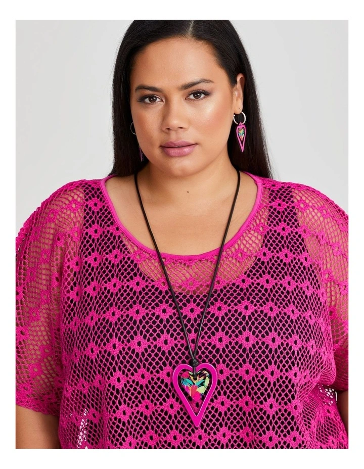 Reversible Heart Necklace in Multi image 3