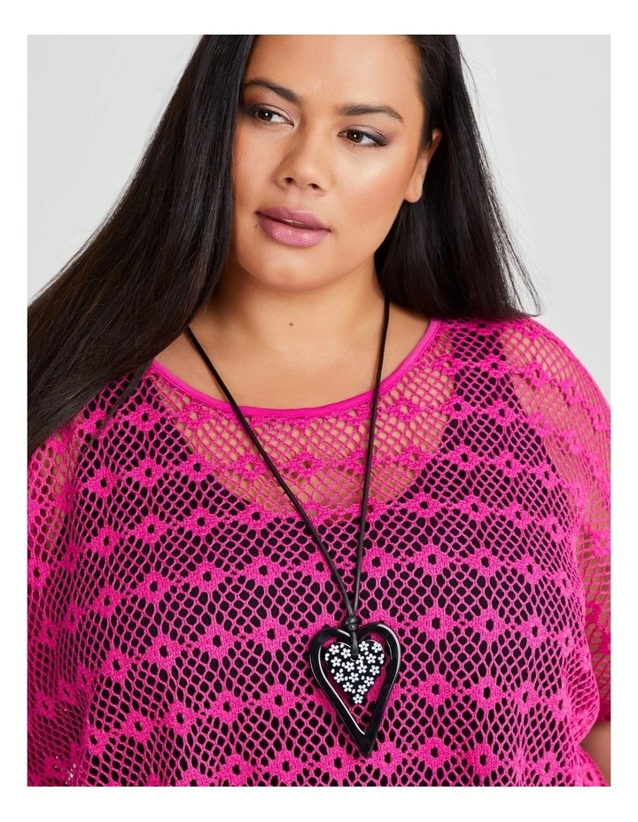 Reversible Heart Necklace in Multi image 4