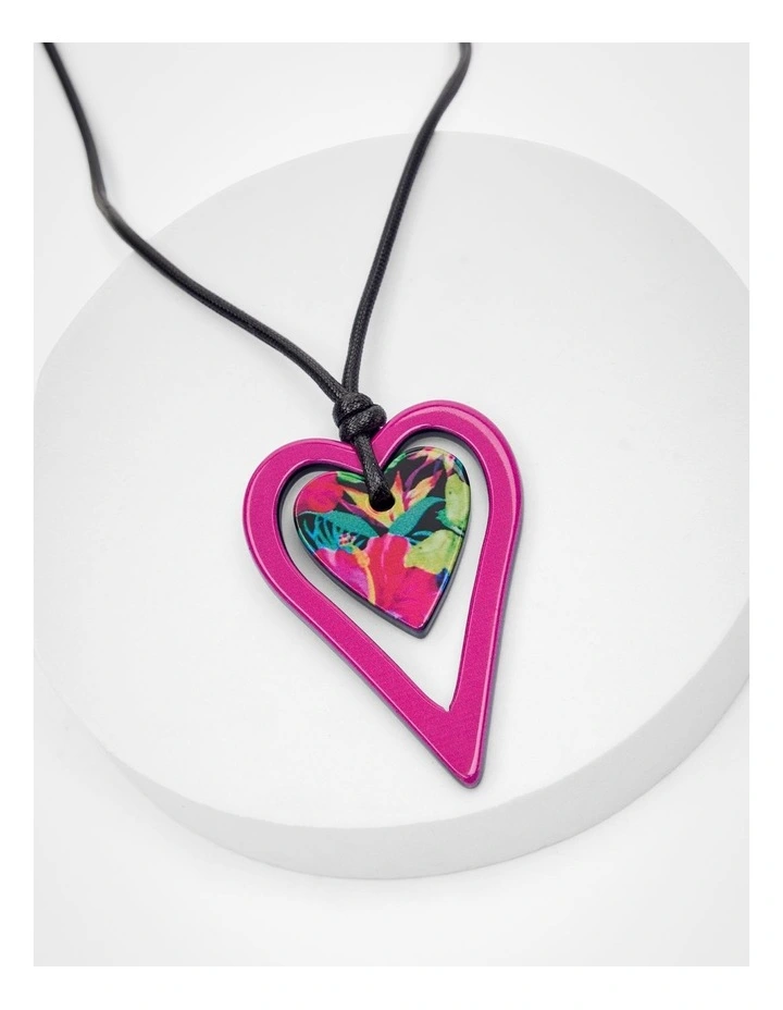 Reversible Heart Necklace in Multi image 5