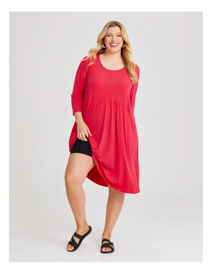 Empire Line Dress in Watermelon image 4