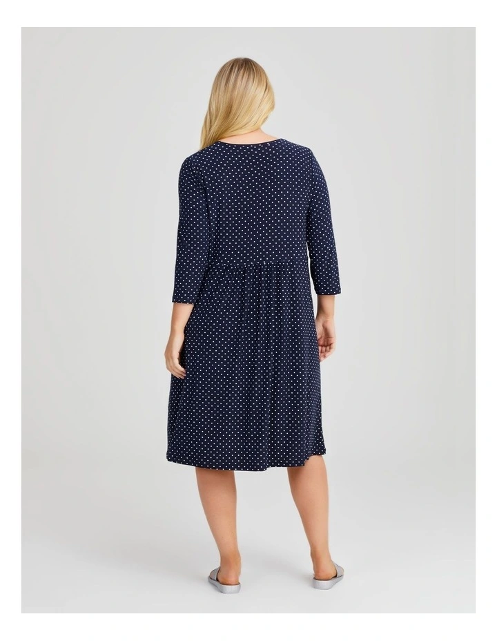Mini Spot Empire Line Dress in Blue image 2