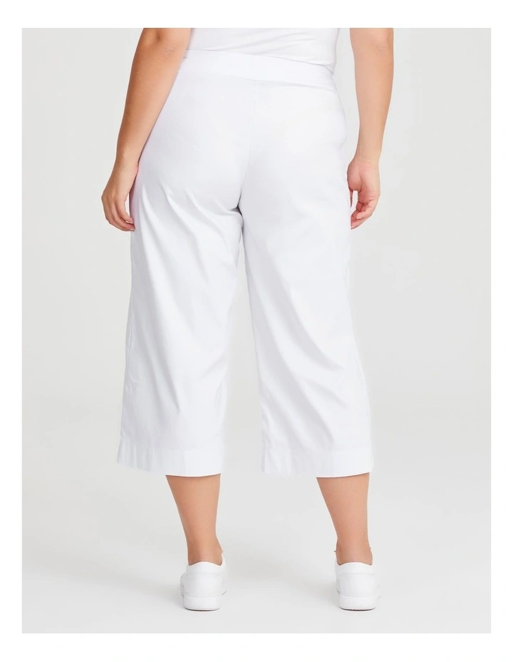 City Wide Leg Crop Pant in White image 2