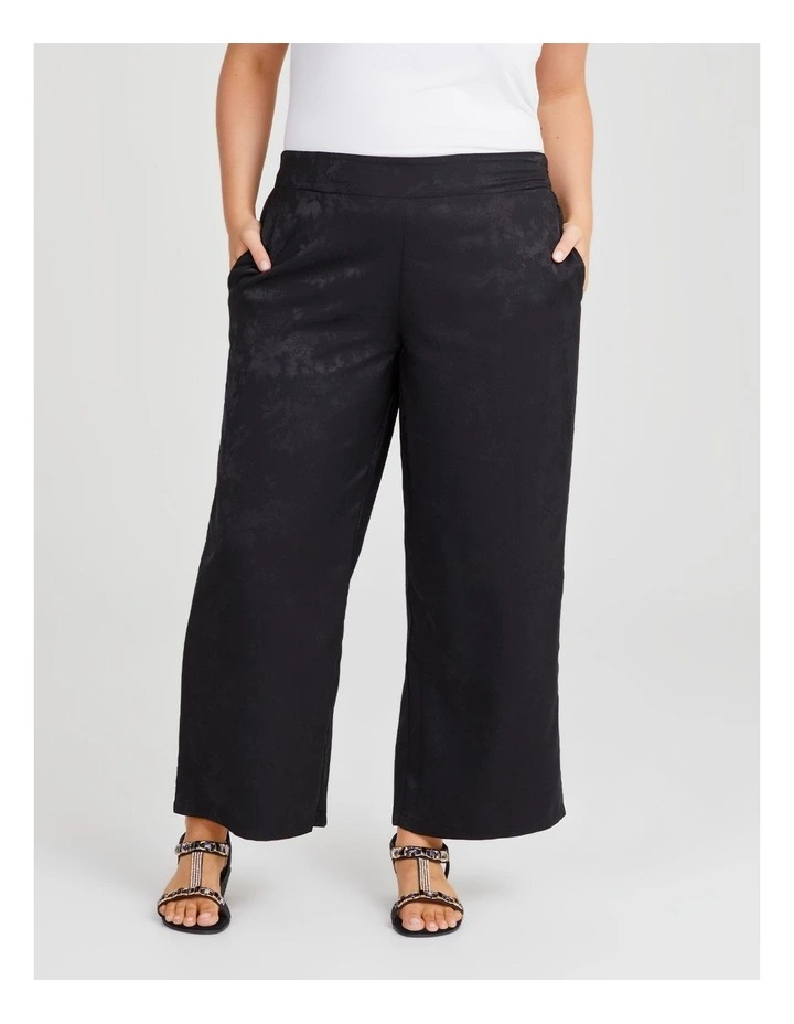 Jacquard Culotte Pant in Black image 1