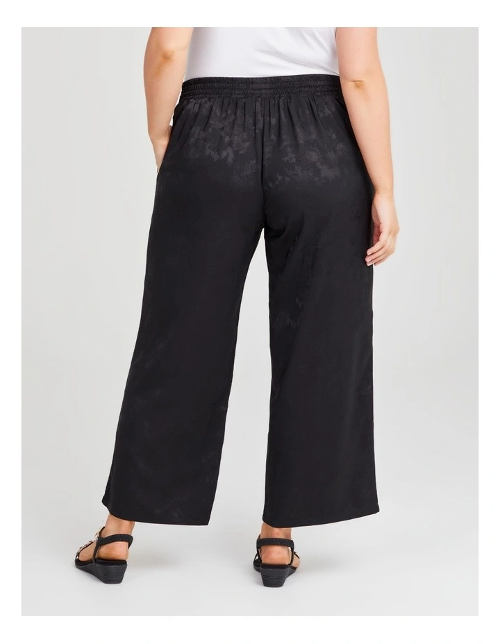 Jacquard Culotte Pant in Black image 2