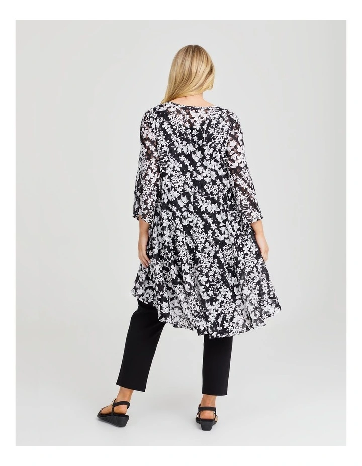 Lace Sparkle Tunic in Black/White image 2
