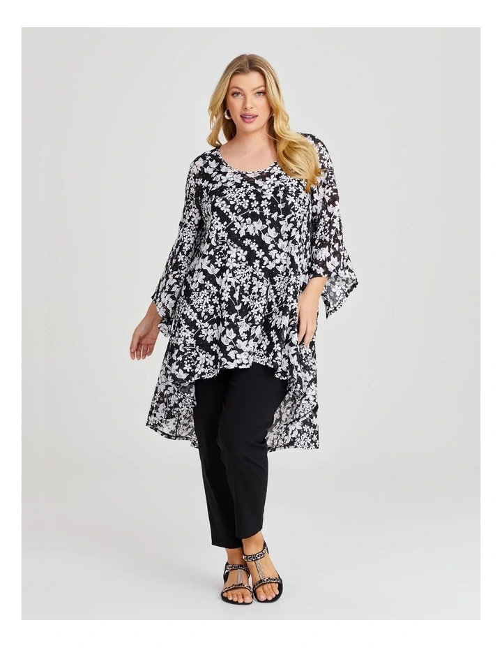 Lace Sparkle Tunic in Black/White image 3