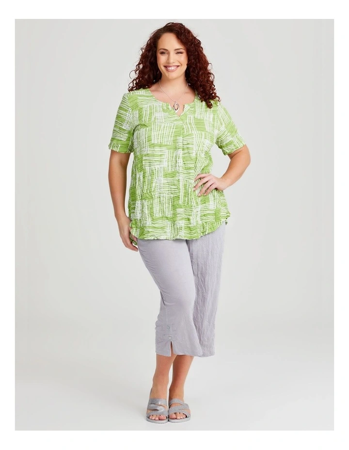 Ava Split Hem Crop Pant in Silver Birch image 3