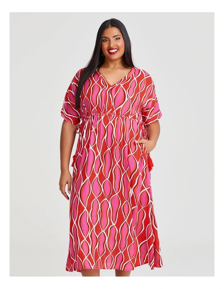 Natural Alfresco Midi Dress in Multi image 3