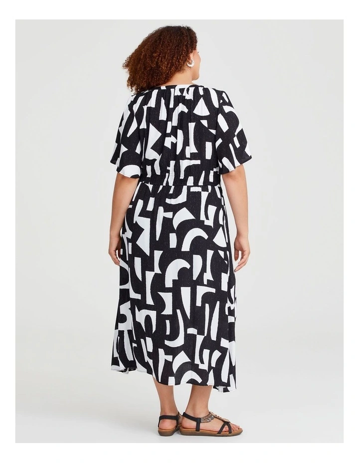 Natural Monochrome Dress in Print image 2