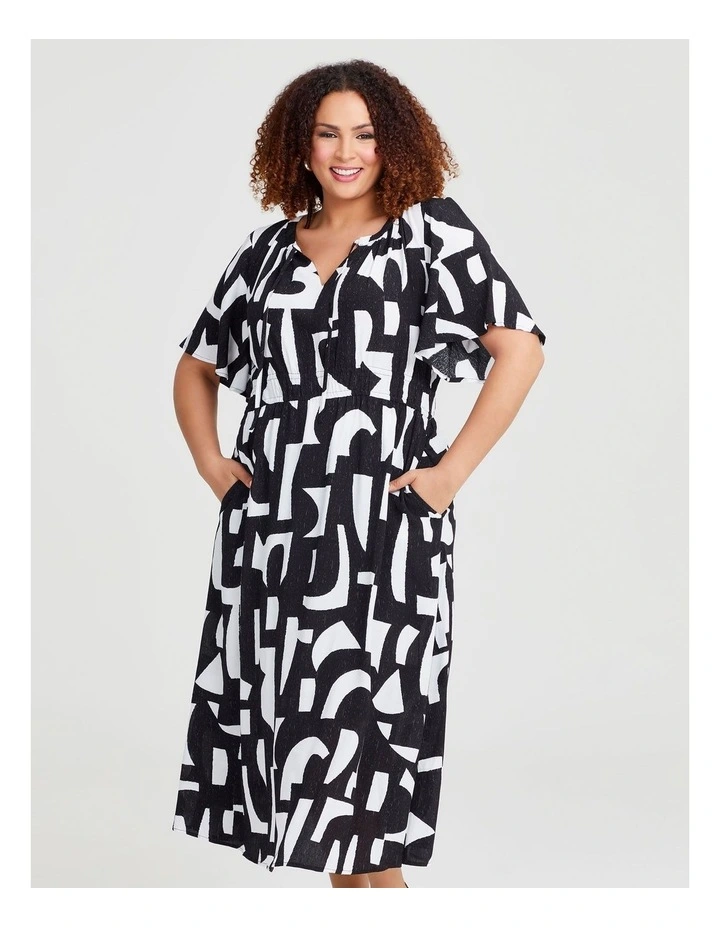 Natural Monochrome Dress in Print image 3