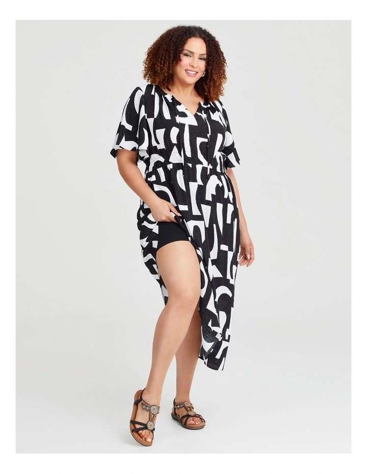 Natural Monochrome Dress in Print image 4