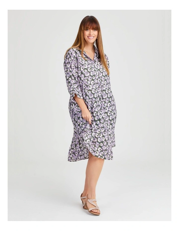 Revival Swing Dress in Olive/Floral Print image 1