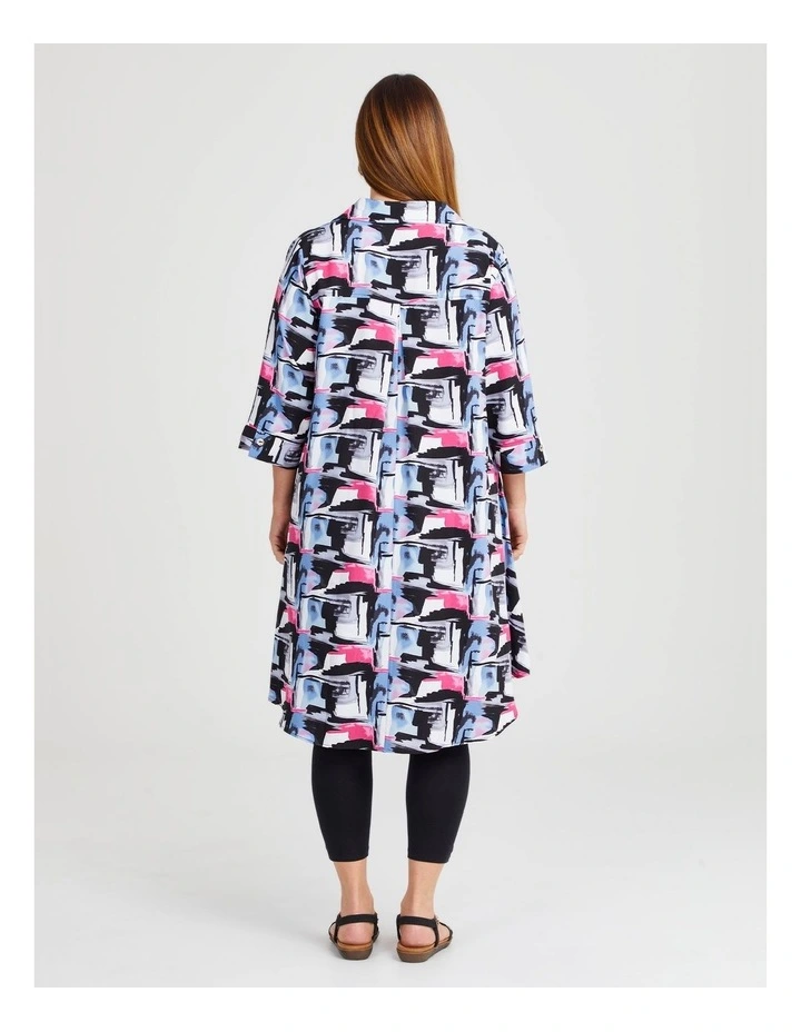 Revival Swing Dress in Pink/Lilac Print image 2