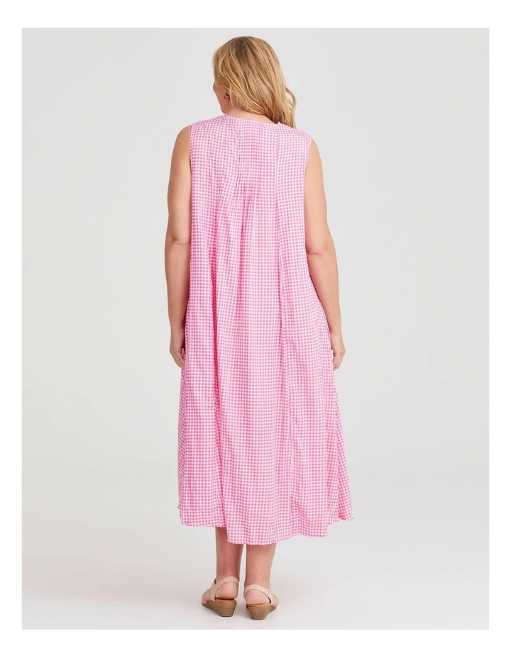 Fiesta Sleeveless Maxi Dress in Pink Gingham image 2