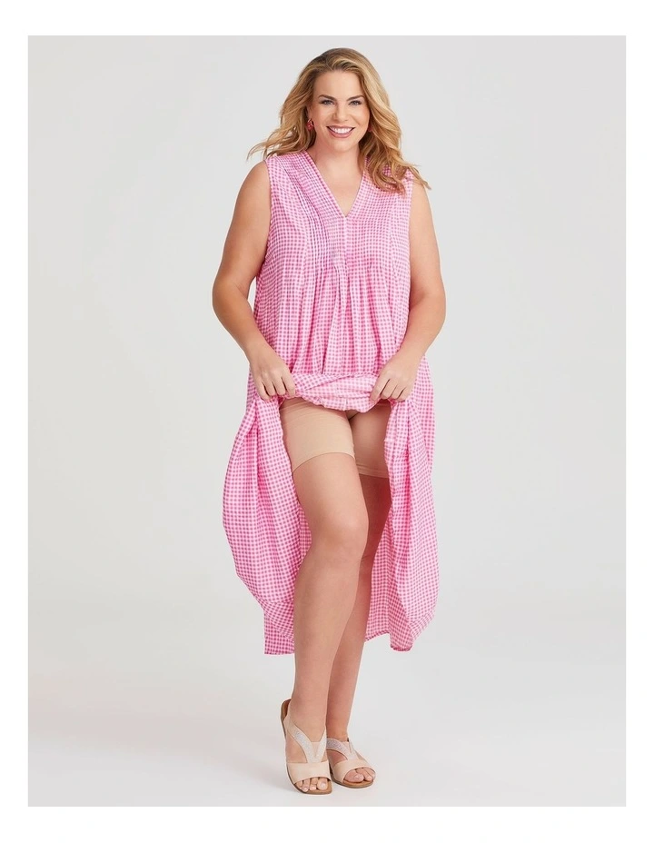 Fiesta Sleeveless Maxi Dress in Pink Gingham image 4