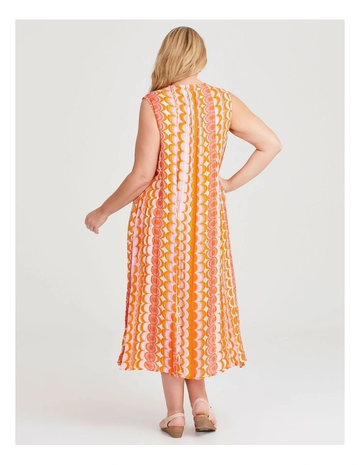 Fiesta Sleeveless Maxi Dress in Orange Print image 2