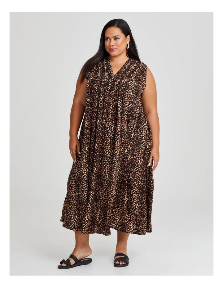 Fiesta Sleeveless Midi Dress in Multi image 1