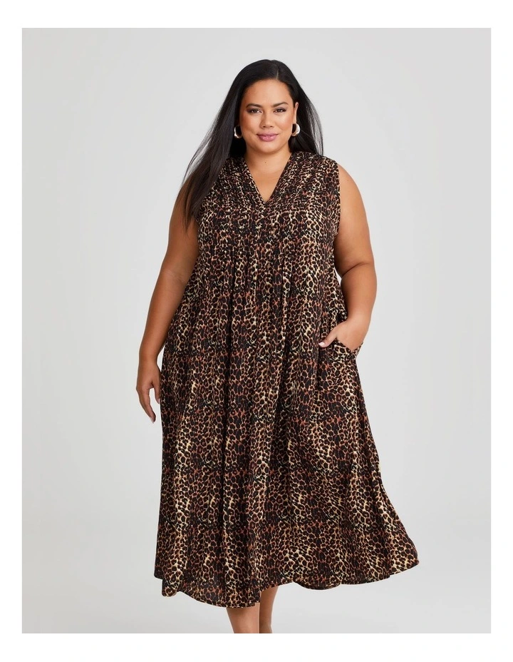 Fiesta Sleeveless Midi Dress in Multi image 3