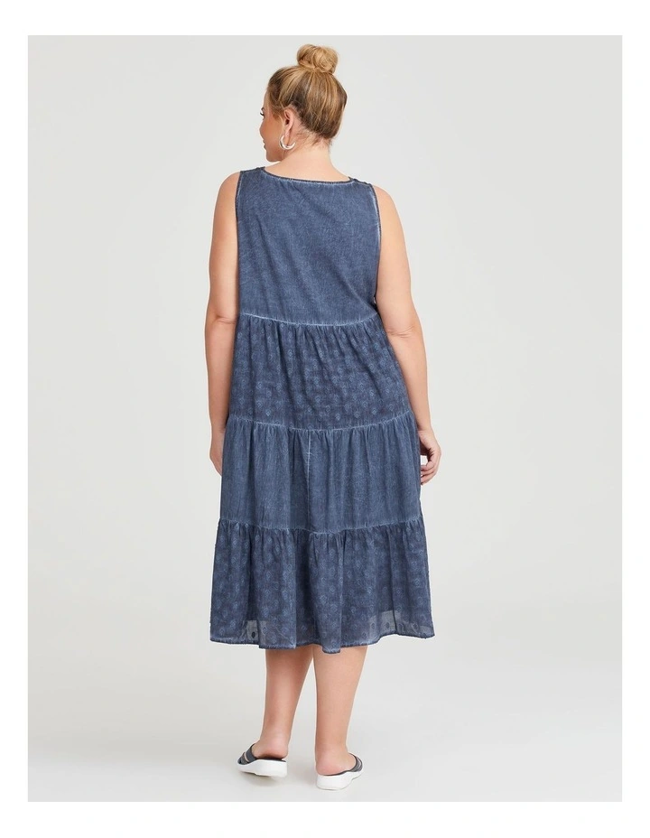 Cotton Vintage Wash Dress in Pigment Blue image 2