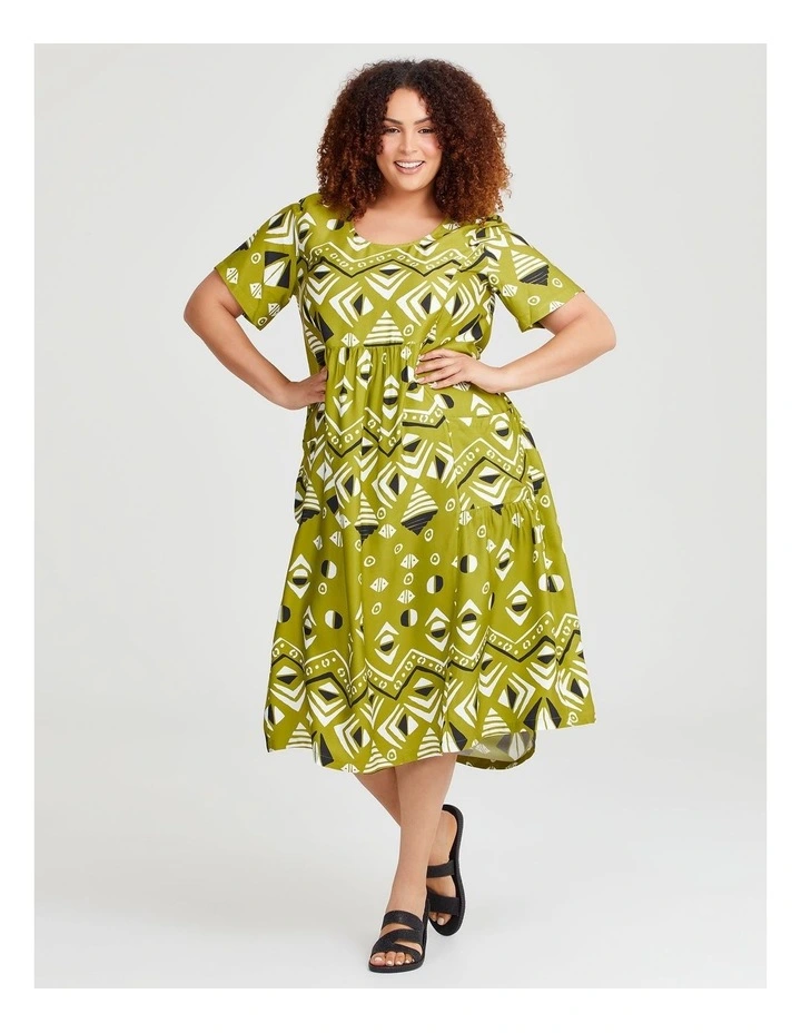 Natural Pocket Midi Dress in Print image 1