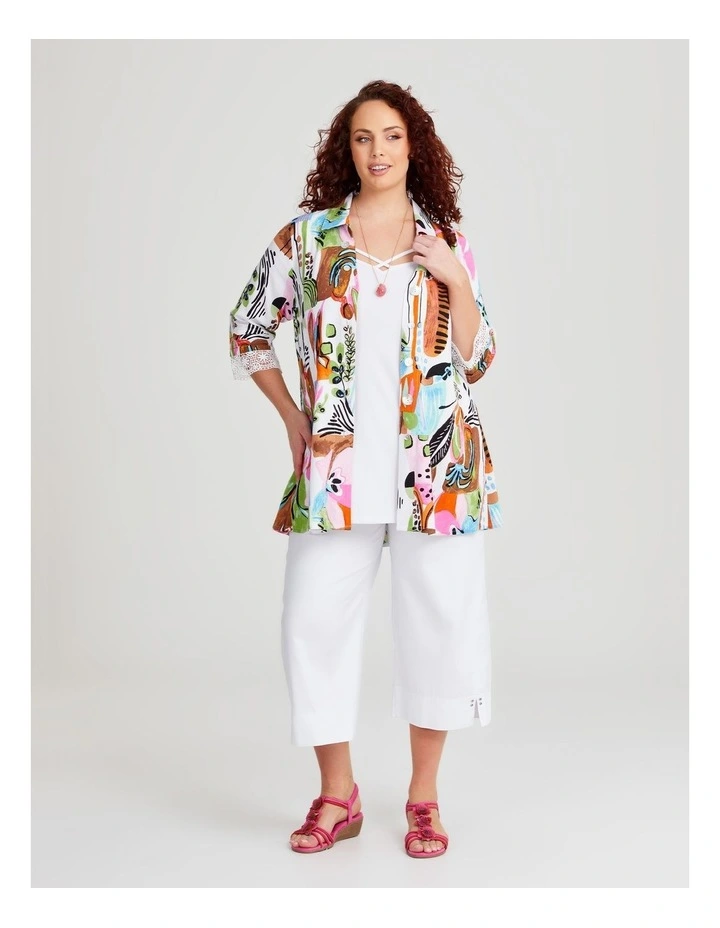 Island Postcards Natural Shirt in Multi Print image 5
