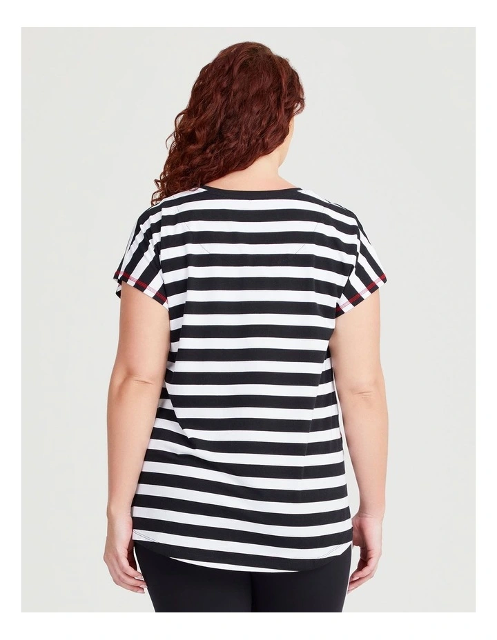 Cotton Star Active T-shirt in Black/White image 2