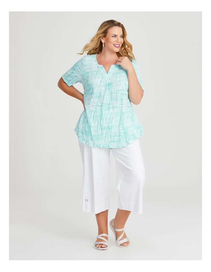 Cotton Mix Crush Top in Blue image 3