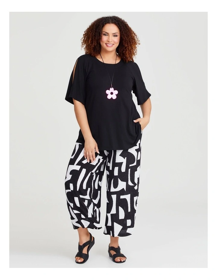 Bamboo Boston Cold Shoulder Top in Black image 5