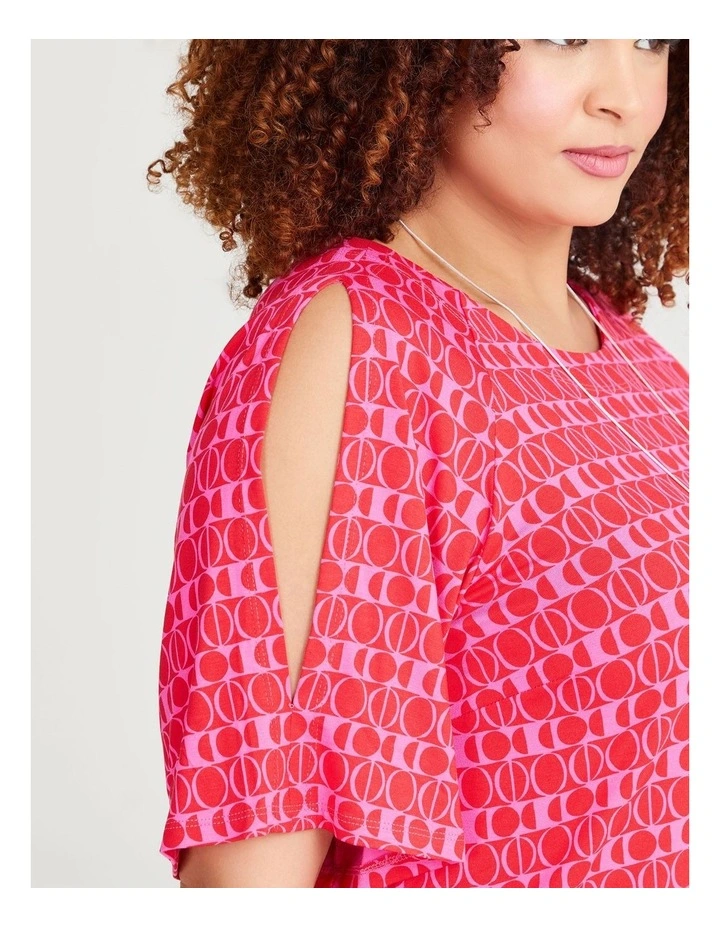 Natural Ivy Cold Shoulder Top in Print image 3