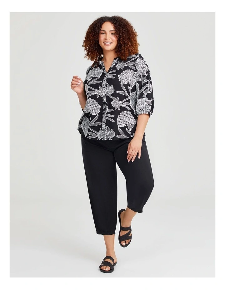Cotton Handcraft Top in Black/Vanilla image 3