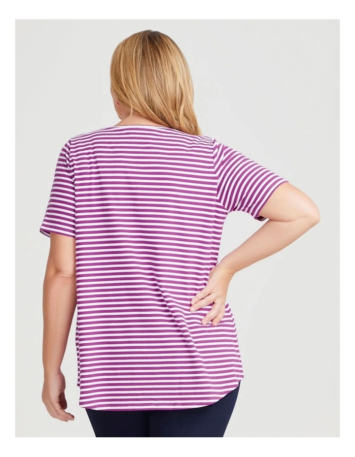 Australian Cotton Stripe T-shirt in Multi image 2