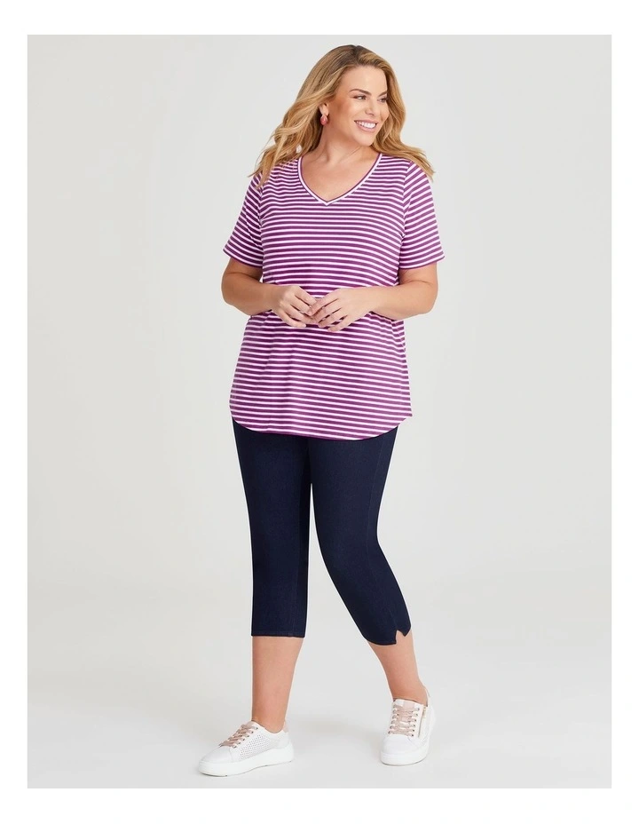 Australian Cotton Stripe T-shirt in Multi image 3