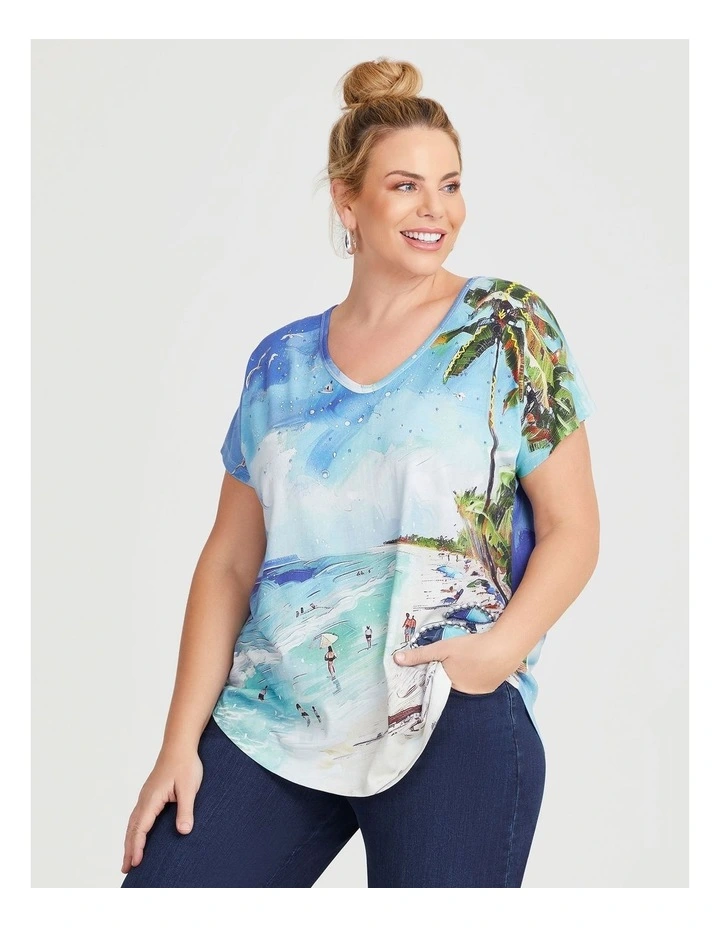 Cotton Majorca T-shirt in Print image 1