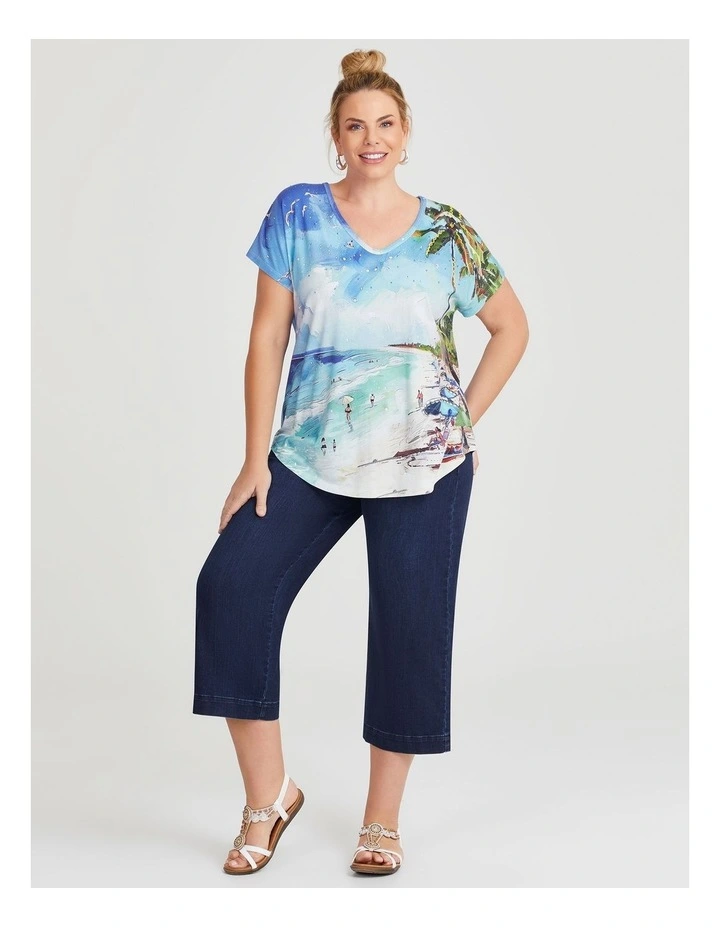 Cotton Majorca T-shirt in Print image 4