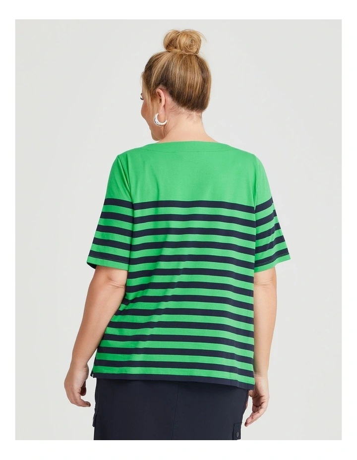 Cotton Breton Stripe T-shirt in Multi image 2