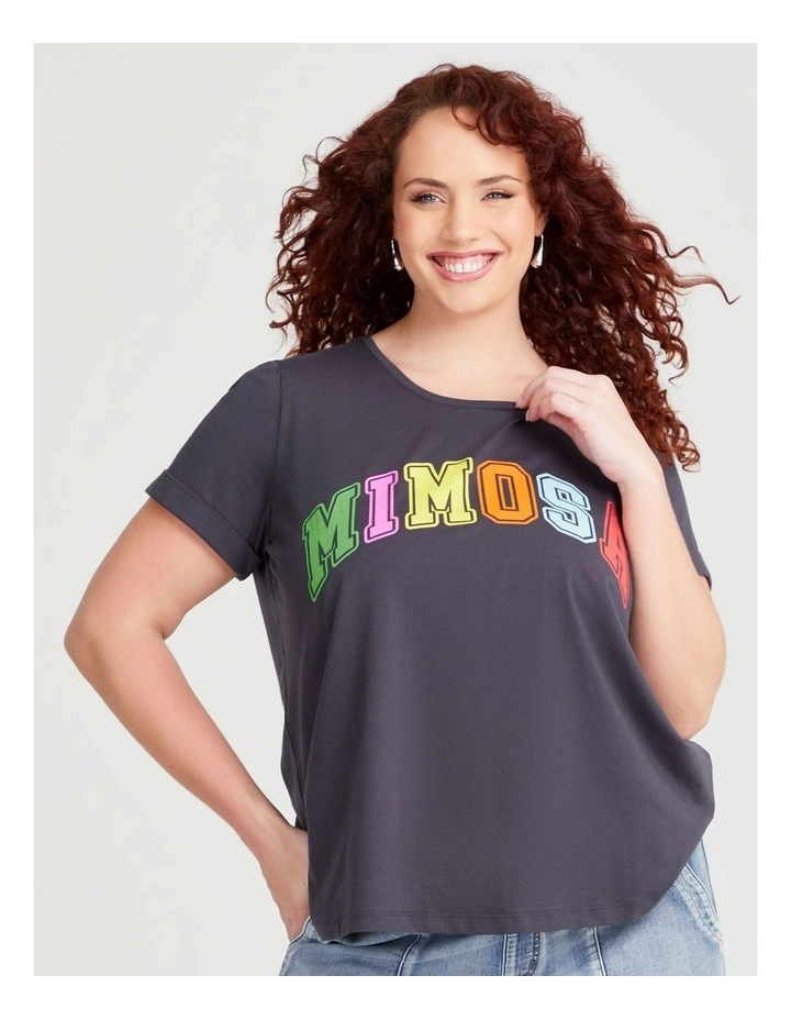 Cotton Mimosa T-shirt in French Blue image 1
