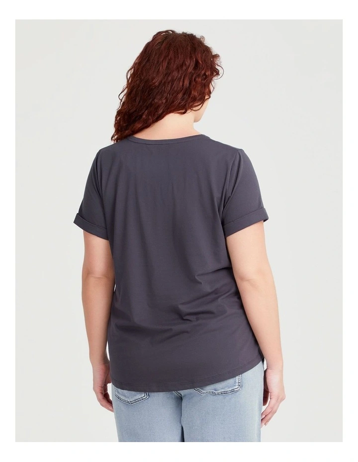 Cotton Mimosa T-shirt in French Blue image 2