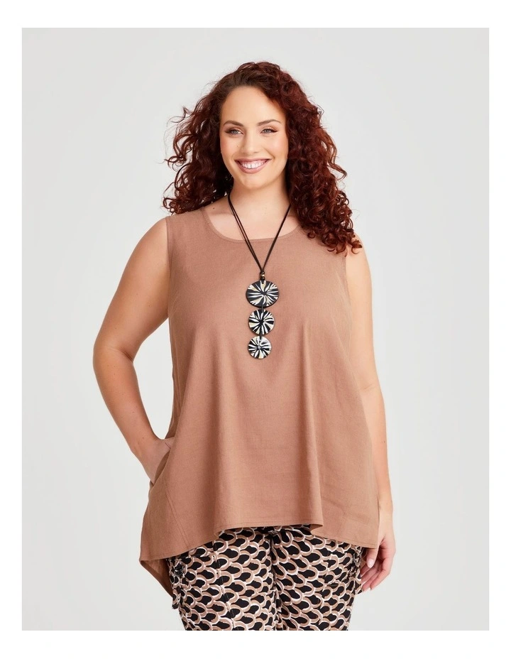 Linen Swing Tunic in Clay image 1