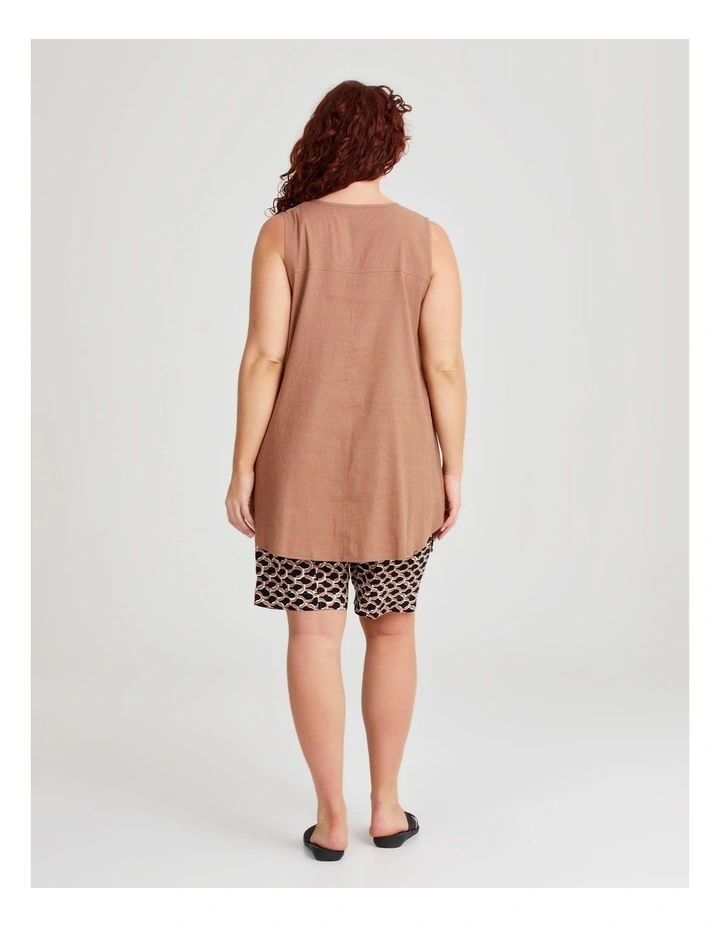 Linen Swing Tunic in Clay image 2