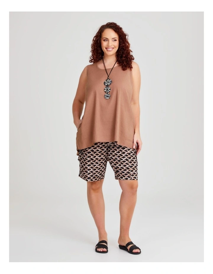 Linen Swing Tunic in Clay image 3